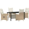 VIDAXL - Ensemble de salle à manger pour jardin 5 pcs beige poly rotin