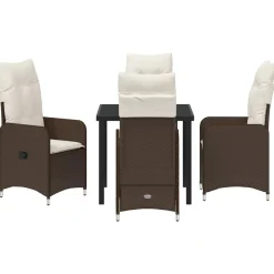 VIDAXL - Ensemble de salle à manger pour jardin 5 pcs marron poly rotin