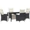 VIDAXL - Ensemble de salle à manger pour jardin 5 pcs noir poly rotin