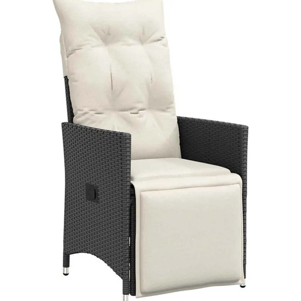 VIDAXL - Ensemble de salle à manger pour jardin 5 pcs noir poly rotin