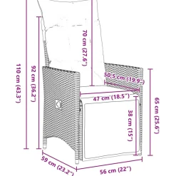 VIDAXL - Ensemble de salle à manger pour jardin 5 pcs noir poly rotin