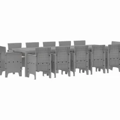 VIDAXL - Ensemble de salle à manger pour jardin 13 pcs gris clair