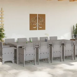 VIDAXL - Ensemble de salle à manger pour jardin 13 pcs gris clair