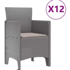 VIDAXL - Ensemble de salle à manger pour jardin 13 pcs gris clair