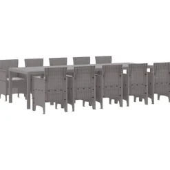 VIDAXL - Ensemble de salle à manger pour jardin 11 pcs gris clair