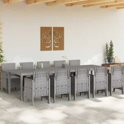 VIDAXL - Ensemble de salle à manger pour jardin 11 pcs gris clair