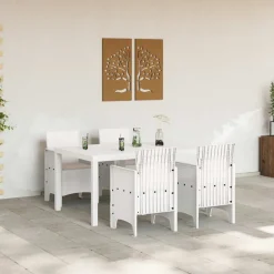 VIDAXL - Ensemble de salle à manger pour jardin 5 pcs blanc rattan polt