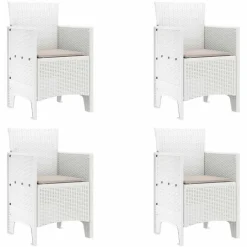 VIDAXL - Ensemble de salle à manger pour jardin 5 pcs blanc rattan polt