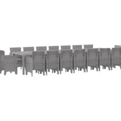 VIDAXL - Ensemble de salle à manger pour jardin 17 pcs gris clair