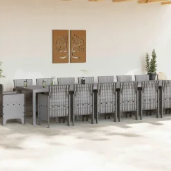 VIDAXL - Ensemble de salle à manger pour jardin 17 pcs gris clair