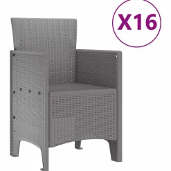 VIDAXL - Ensemble de salle à manger pour jardin 17 pcs gris clair