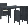 VIDAXL - Ensemble de salle à manger pour jardin 3 pcs anthracite