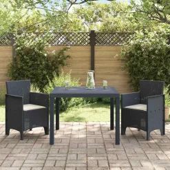 VIDAXL - Ensemble de salle à manger pour jardin 3 pcs anthracite