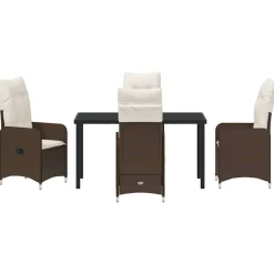 VIDAXL - Ensemble de salle à manger pour jardin 5 pcs marron poly rotin