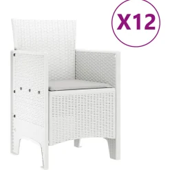 VIDAXL - Ensemble de salle à manger pour jardin 13 pcs blanc rattan polt