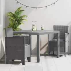 VIDAXL - Ensemble de salle à manger pour jardin 3 pcs gris clair