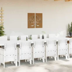 VIDAXL - Ensemble de salle à manger pour jardin 15 pcs blanc rattan polt