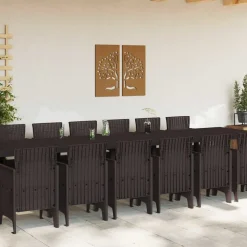 VIDAXL - Ensemble de salle à manger pour jardin 15 pcs marron
