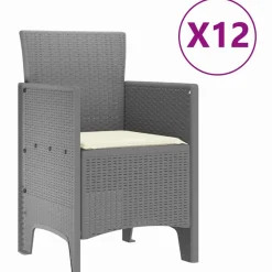 VIDAXL - Ensemble de salle à manger pour jardin avec coussin gris clair