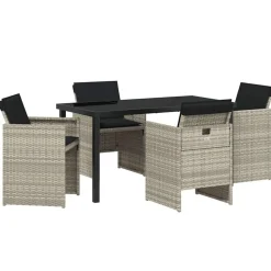 VIDAXL - Ensemble de salle à manger pour jardin 5 pcs gris clair