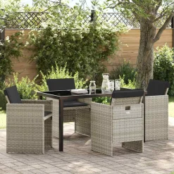 VIDAXL - Ensemble de salle à manger pour jardin 5 pcs gris clair