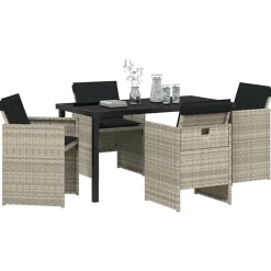 VIDAXL - Ensemble de salle à manger pour jardin 5 pcs gris clair