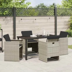 VIDAXL - Ensemble de salle à manger pour jardin 5 pcs gris clair