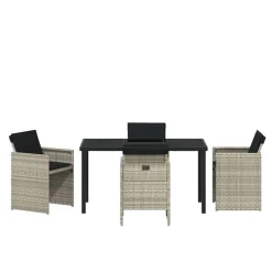 VIDAXL - Ensemble de salle à manger pour jardin 5 pcs gris clair
