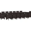 VIDAXL - Ensemble de salle à manger pour jardin 15 pcs marron