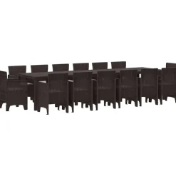 VIDAXL - Ensemble de salle à manger pour jardin 15 pcs marron