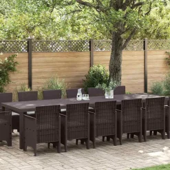 VIDAXL - Ensemble de salle à manger pour jardin 15 pcs marron
