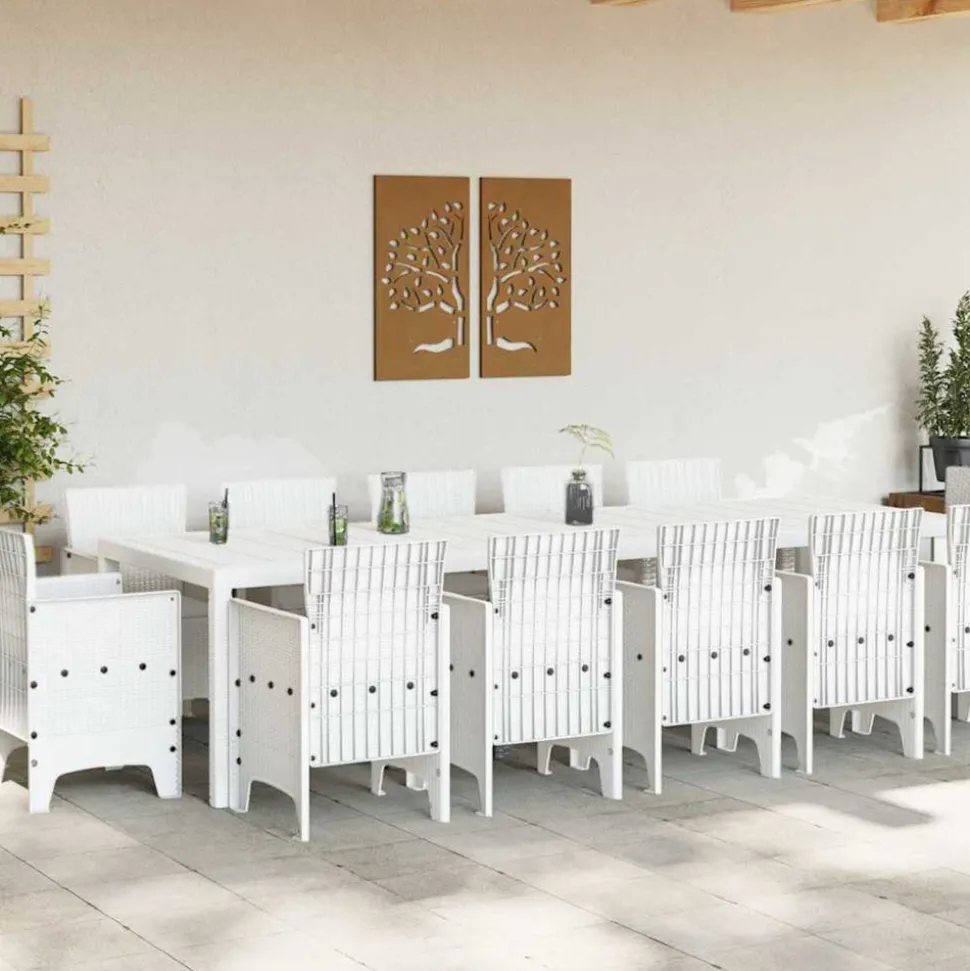 VIDAXL - Ensemble de salle à manger pour jardin avec coussin 13 pcs