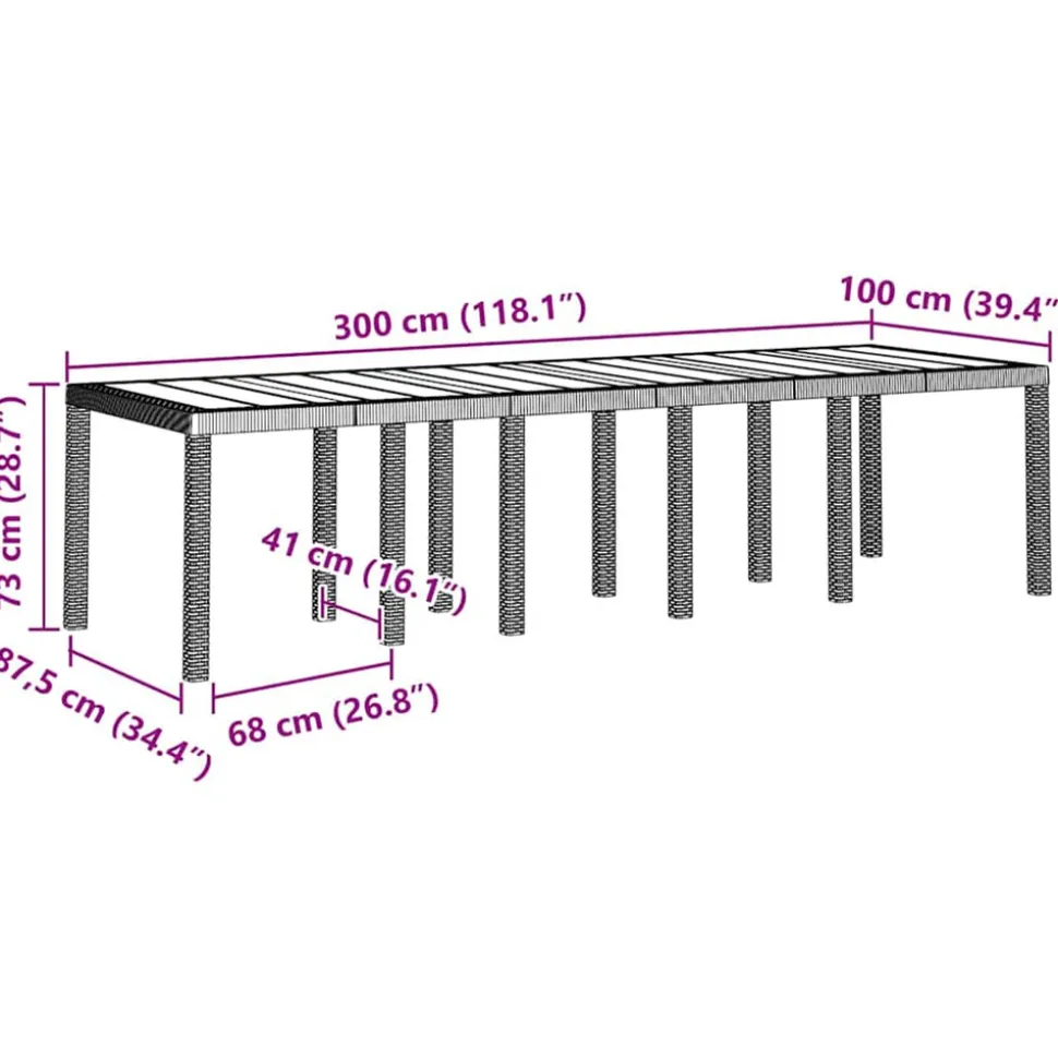 VIDAXL - Ensemble de salle à manger pour jardin avec coussin 13 pcs
