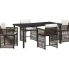 VIDAXL - Ensemble de salle à manger pour jardin 5 pcs marron polyrotin