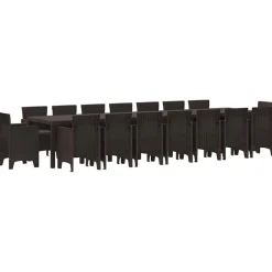 VIDAXL - Ensemble de salle à manger pour jardin 17 pcs marron