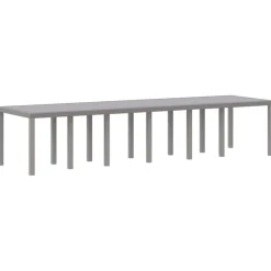 VIDAXL - Ensemble de salle à manger pour jardin 15 pcs gris clair