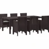 VIDAXL - Ensemble de salle à manger pour jardin 7 pcs marron rattan polt