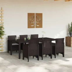 VIDAXL - Ensemble de salle à manger pour jardin 7 pcs marron rattan polt