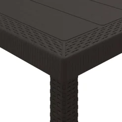 VIDAXL - Ensemble de salle à manger pour jardin 7 pcs marron rattan polt