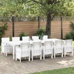 VIDAXL - Ensemble de salle à manger pour jardin avec coussin 11 pcs