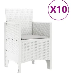 VIDAXL - Ensemble de salle à manger pour jardin avec coussin 11 pcs