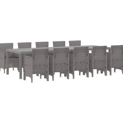 VIDAXL - Ensemble de salle à manger pour jardin avec coussin 11 pcs