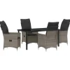 VIDAXL - Ensemble de salle à manger pour jardin 5 pcs gris poly rotin