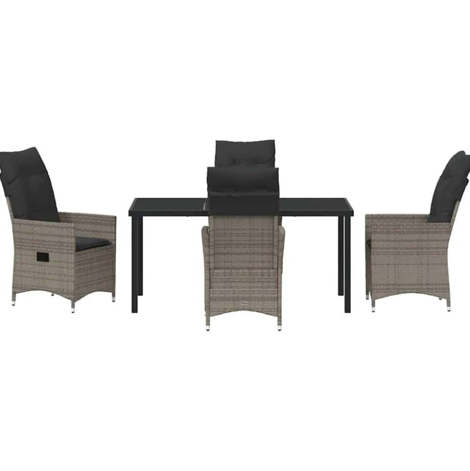 VIDAXL - Ensemble de salle à manger pour jardin 5 pcs gris poly rotin