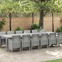 VIDAXL - Ensemble de salle à manger pour jardin 13 pcs gris clair