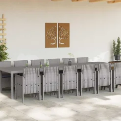 VIDAXL - Ensemble de salle à manger pour jardin 13 pcs gris clair