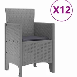 VIDAXL - Ensemble de salle à manger pour jardin 13 pcs gris clair
