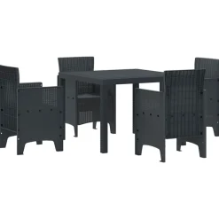 VIDAXL - Ensemble de salle à manger pour jardin 5 pcs anthracite