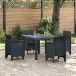 VIDAXL - Ensemble de salle à manger pour jardin 5 pcs anthracite