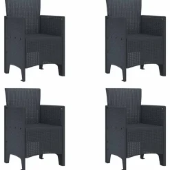 VIDAXL - Ensemble de salle à manger pour jardin 5 pcs anthracite